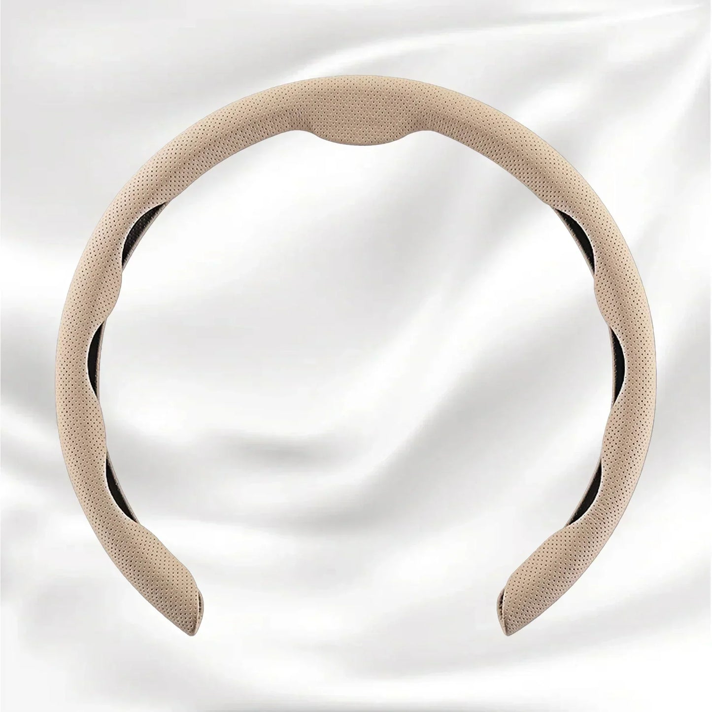 Nexi Customized Car Logo Breathable Ultra-thin 5D Leather & Carbon Car Steering Wheel Cover Universal Fit