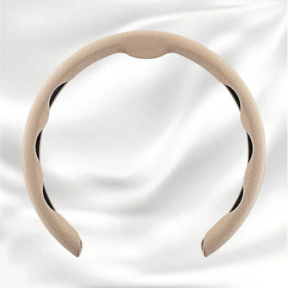 Nexi Customized Car Logo Breathable Ultra-thin 5D Leather & Carbon Car Steering Wheel Cover Universal Fit